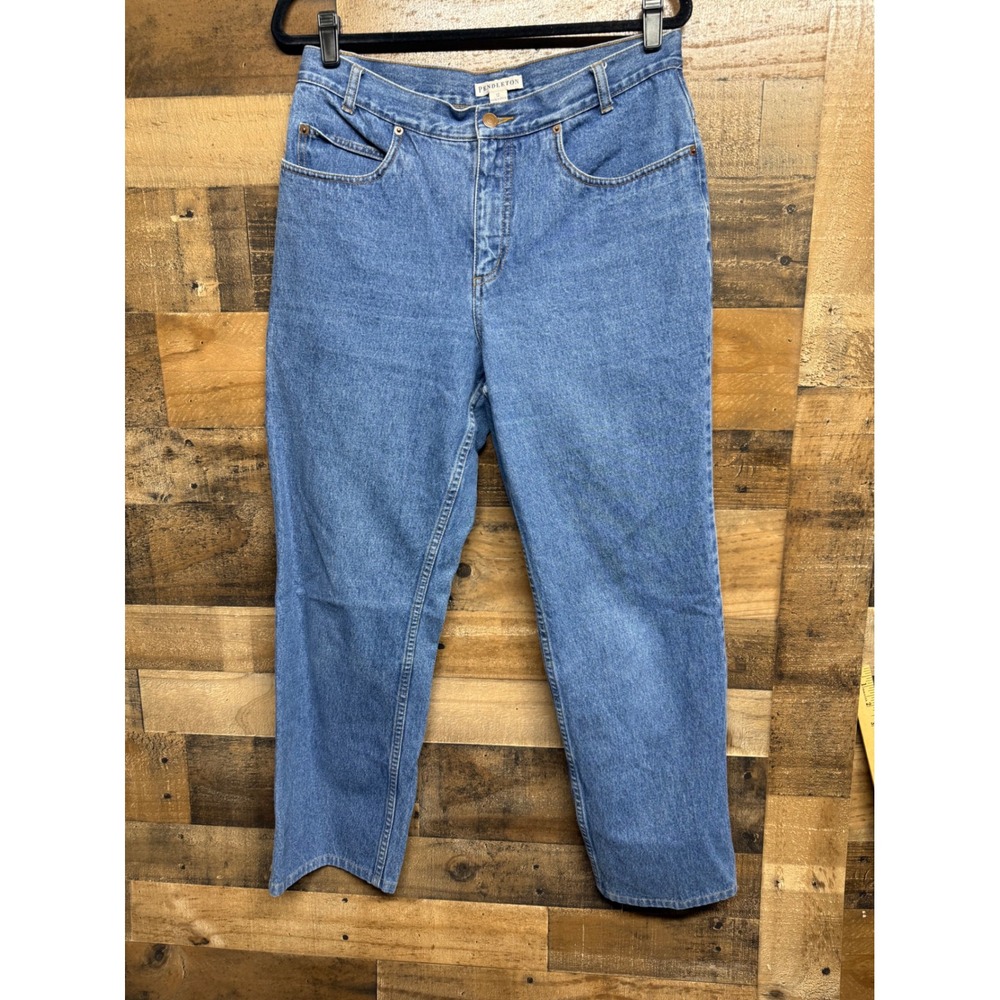 Pendleton High Rise Straight Leg Jeans Medium Wash 100%‎ Cotton Size 12